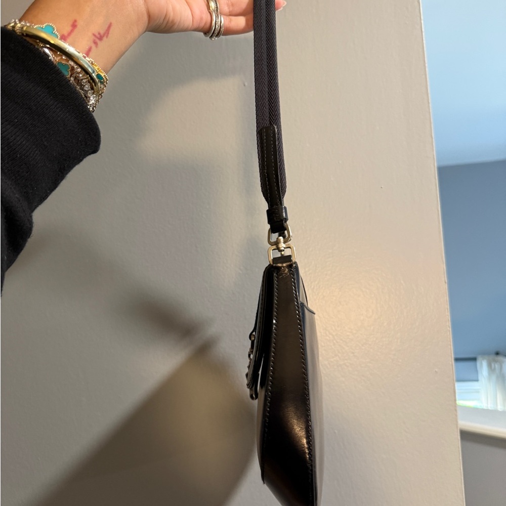 Prada Black Leather Shoulder Bag with Silver Hardware - Picture 5 of 6